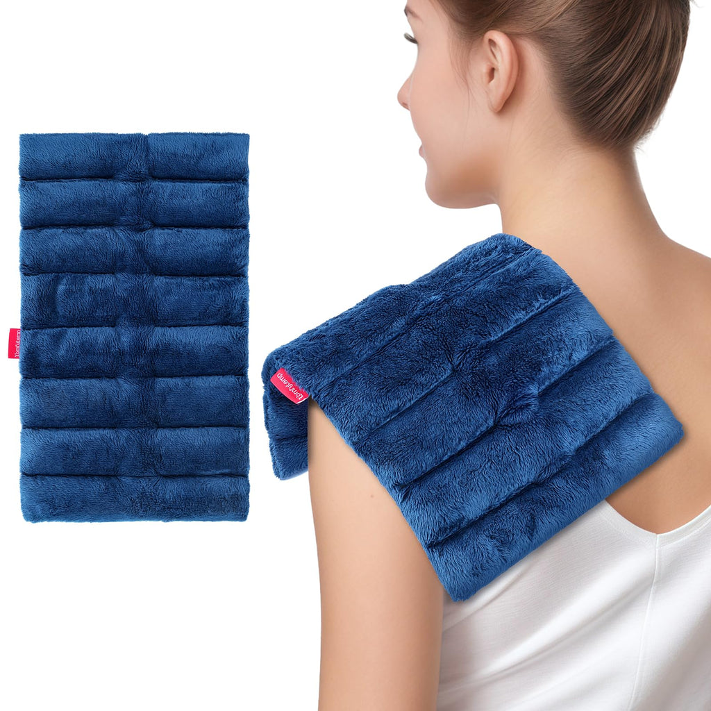 Comfytemp Large Weighted Grain Cushion 30 x 60 cm 1.8 kg Microwave Heat Cushion, Natural Linseed Moist Heat for Back, Neck, Shoulder, Stomach, Legs, Knee, XXL