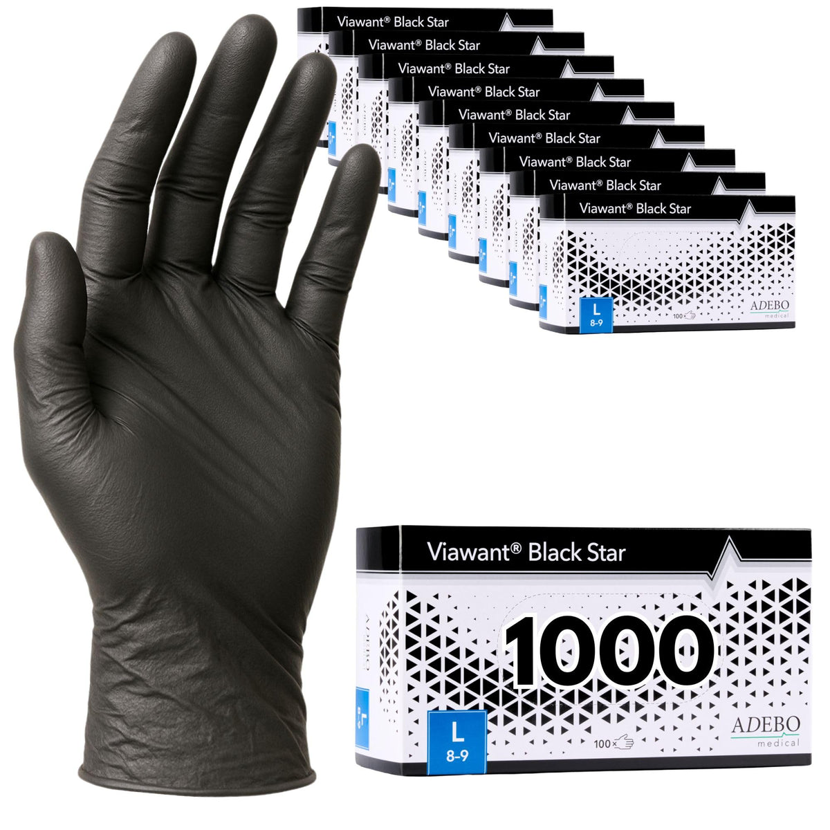 Disposable Gloves, XXL, Nitrile Gloves, Blue, Powder-Free, Latex-Free, Tear-Resistant & Sensitive EN 455 & EN 374, Size XS, S, M, L, XL, XXL Pack of 100