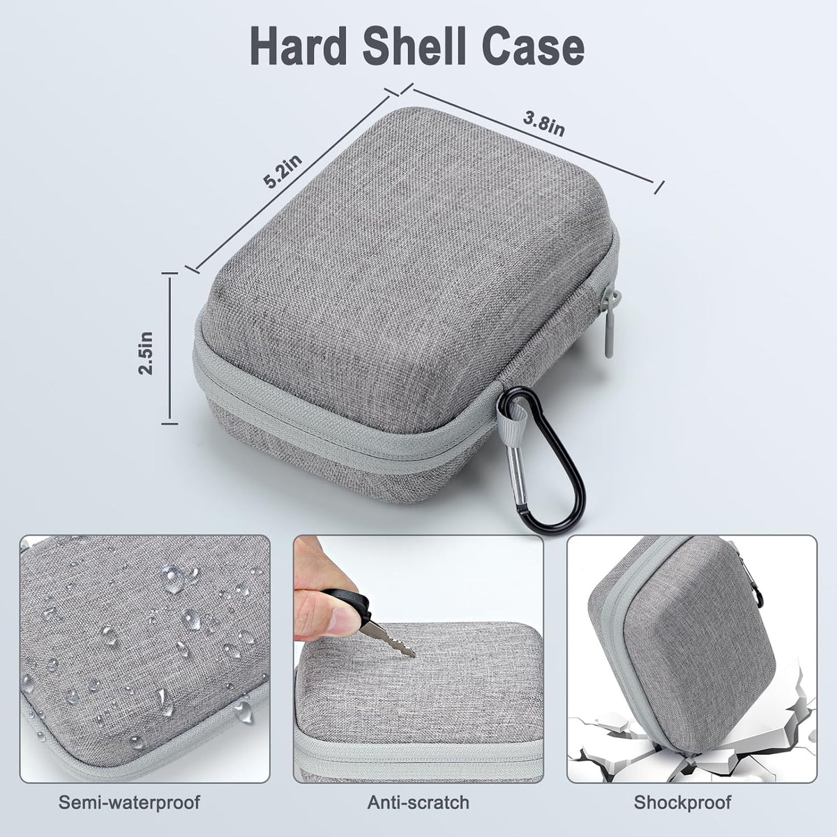 Hard Travel Case for Carson MicroBrite Plus 60x-120x LED Illuminated Pocket Microscope (MM-300), Portable Carrying Case, Compatible with Bebang Pocket Microscope and LAKWAR