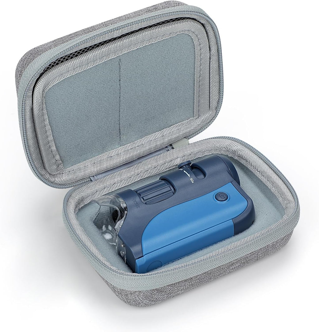 Hard Travel Case for Carson MicroBrite Plus 60x-120x LED Illuminated Pocket Microscope (MM-300), Portable Carrying Case, Compatible with Bebang Pocket Microscope and LAKWAR