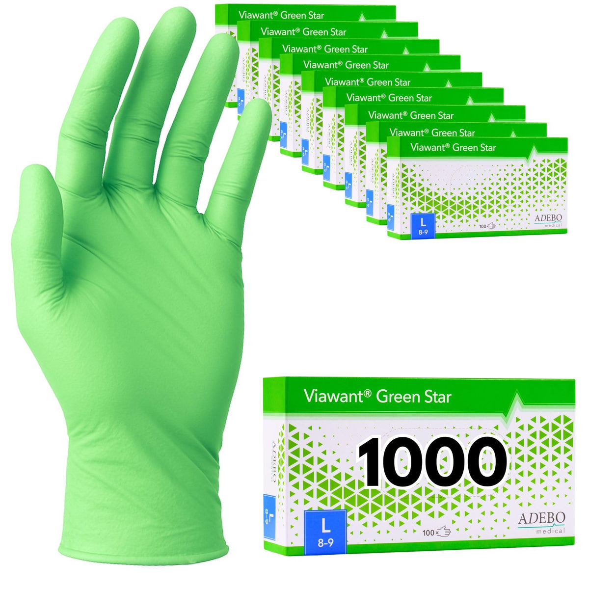 Disposable Gloves, XXL, Nitrile Gloves, Blue, Powder-Free, Latex-Free, Tear-Resistant & Sensitive EN 455 & EN 374, Size XS, S, M, L, XL, XXL Pack of 100