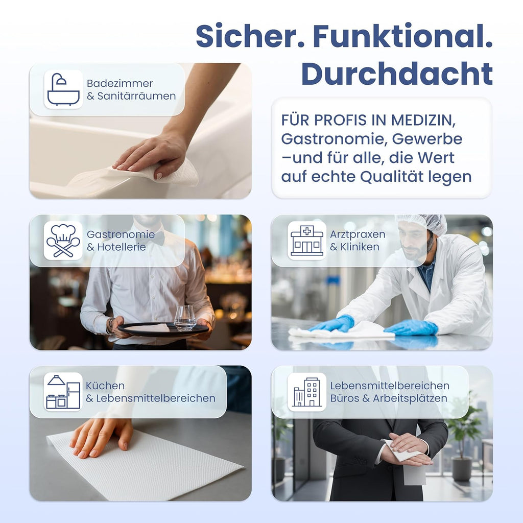 4,000 Paper Towels | 2-Ply | ZZ-Fold Folding Towels | White Recycled Paper Towels | 25 x 21 cm | Soft & Absorbent Disposable Towels for Dispensers