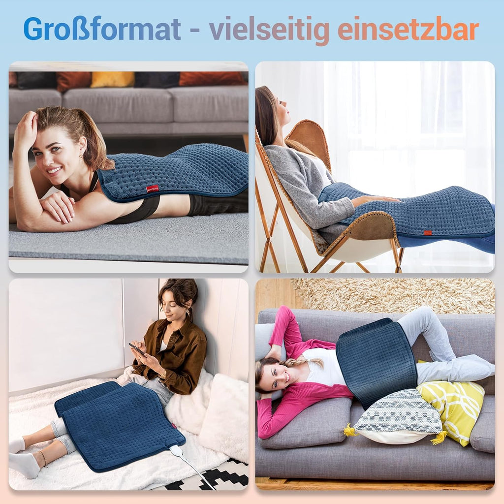 Comfytemp XXL Large Heating Pad 83 x 43 cm, Ultra Soft Heat Pad with Automatic Shut-Off, Age-Friendly Electric Blanket with Safety System for Back, Shoulder, Neck, Stomach, Legs, Knee, Machine Washable