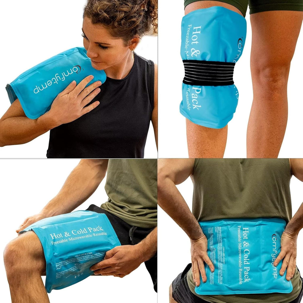 Comfytemp Large Cooling Pads Gel with Strap, 27 x 37 cm, Cool Pack for Shoulders, Neck, Back, Knee, Buttocks, Reusable, Cuddly, Soft, Ice Bag, Cool Pack, Cold Warm Compress, Cooling Pad, XXL