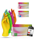 Rainbow Star Disposable Nitrile Gloves M [Pack of 96] Sturdy, Hypoallergenic, Powder-Free & Latex Free - Tear-Resistant Disposable Gloves